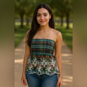 NWT American Rag tube top with embroidery